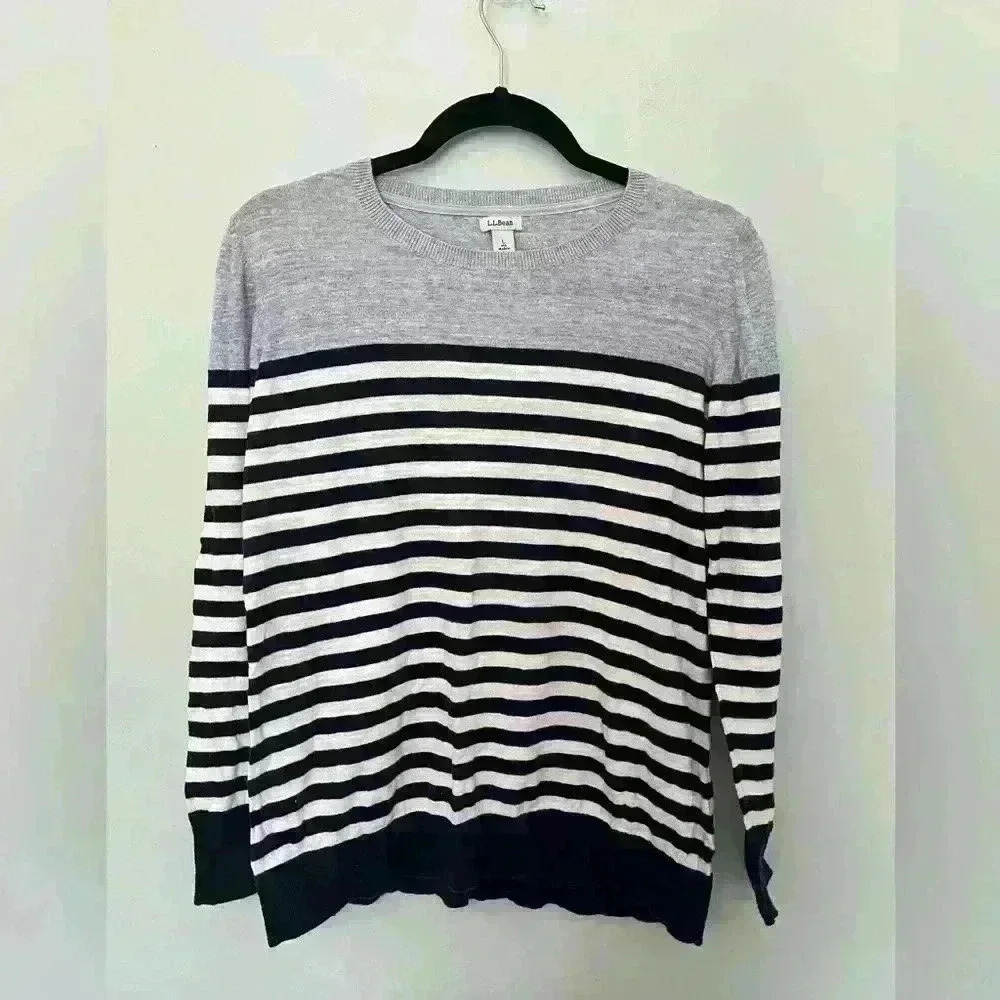 LL Bean Men’s Crew Neck 100% Cotton Sweater Size Large
